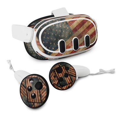 MightySkins Skin Compatible with Meta Quest 3 - Vintage American | Protective, Durable, and Unique Vinyl Decal wrap Cover | Easy to Apply, Remove, and Change Style