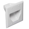 2-Gang Recessed Low Voltage Cable Plate, White view 1
