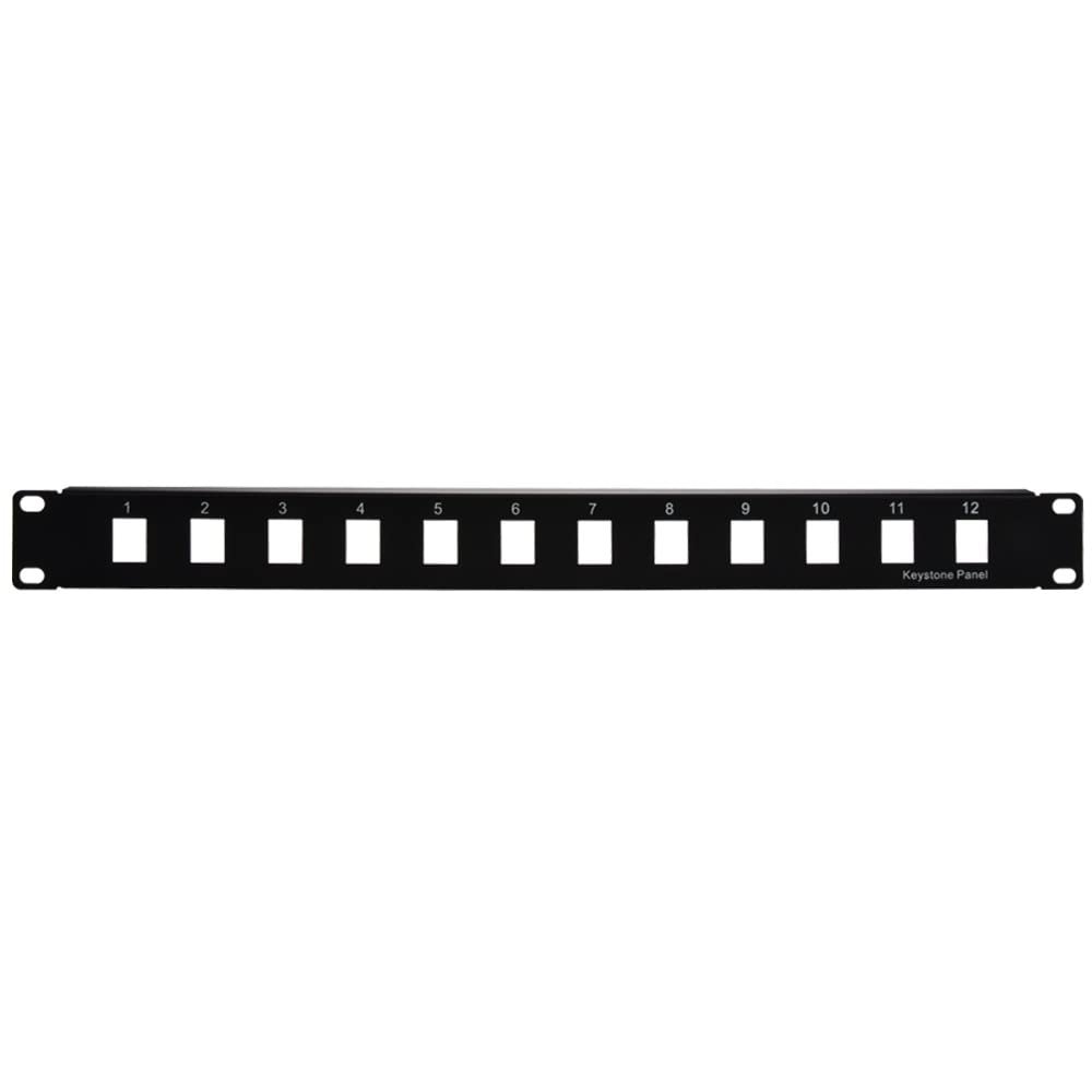 1U 19" 12port Blank Panel for Keystone Jack