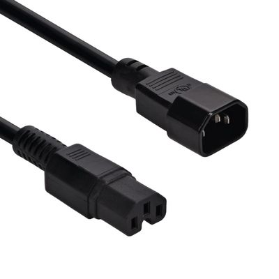 3Ft Power Cord C14 to C15 Black/SJT 14/3