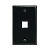 1Port Keystone Wallplate Black Smooth Face view 1