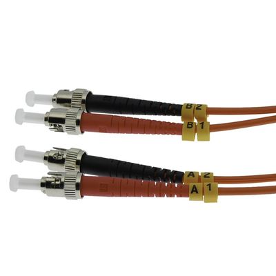 2m ST/UPC-ST/UPC OM1 Multimode Duplex OFNR OFNR 2.0mm Fiber Optic Patch Cable