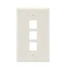 3Port Keystone Wallplate White Smooth Face view 1