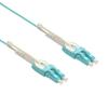 20m Uniboot LC/UPC-LC/UPC OM3 Multimode Duplex Aqua Fiber Optic Patch Cable with Pull Push view 1