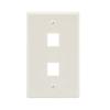 2Port Keystone Wallplate White Smooth Face view 1
