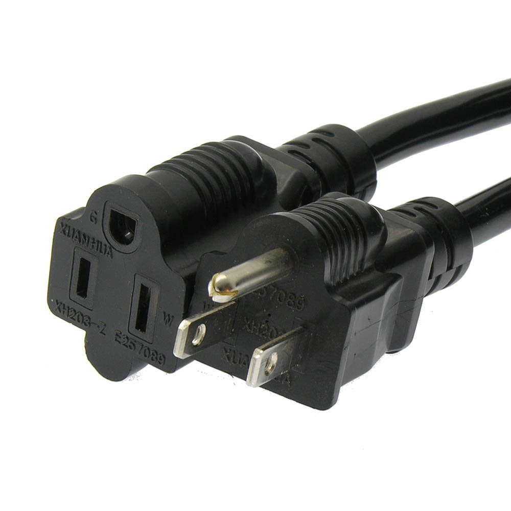 25Ft Power Cord 5-15P to 5-15R Black/SJT 16/3