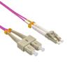 1m LC/UPC SC/UPC OM4 Multimoide Duplex Erika Violet Fiber Optic Patch Cable view 1