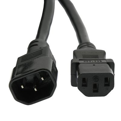 4Ft Power Extension Cord C13 to C14 Black/SJT 14/3