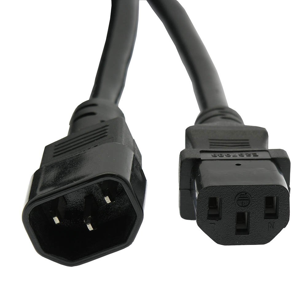 4Ft Power Extension Cord C13 to C14 Black/SJT 14/3