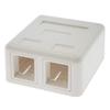 2 Port RJ45 Surface Mount Box White (Box only) view 1