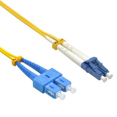 7m LC/UPC-SC/UPC Singlemode Duplex OFNR 2.0mm Fiber Optic Patch Cable