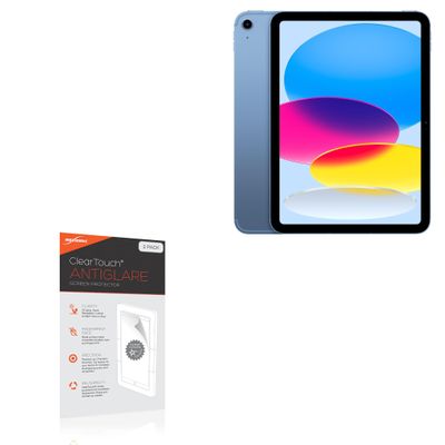 BoxWave Screen Protector Compatible with Apple iPad (10th Gen 2022) - ClearTouch Anti-Glare (2-Pack), Anti-Fingerprint Matte Film Skin