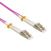 7m LC/UPC-LC/UPC OM4 Multimode Duplex OFNR Erika Violet Fiber Optic Patch Cable view 1
