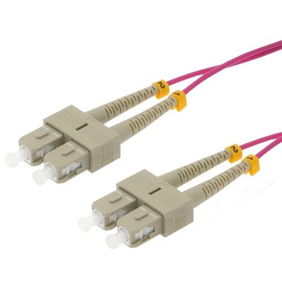 20m SC/UPC SC/UPC OM4 Multimoide Duplex Erika Violet Fiber Optic Patch Cable