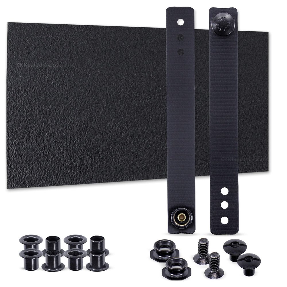HolsterSmith DIY Sheath Making Kit - 1-Piece Design - KYDEX - P1 Texture - Black - IWB SoftLoops (Black) - (w/Mounting Hardware)