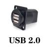 1PC D Type Metal Double-Row USB Socket Female to Female USB 2.0 3.0 Connector Panel Mounting Black(USB-2.0) view 2