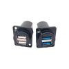 1PC D Type Metal Double-Row USB Socket Female to Female USB 2.0 3.0 Connector Panel Mounting Black(USB-2.0) view 3