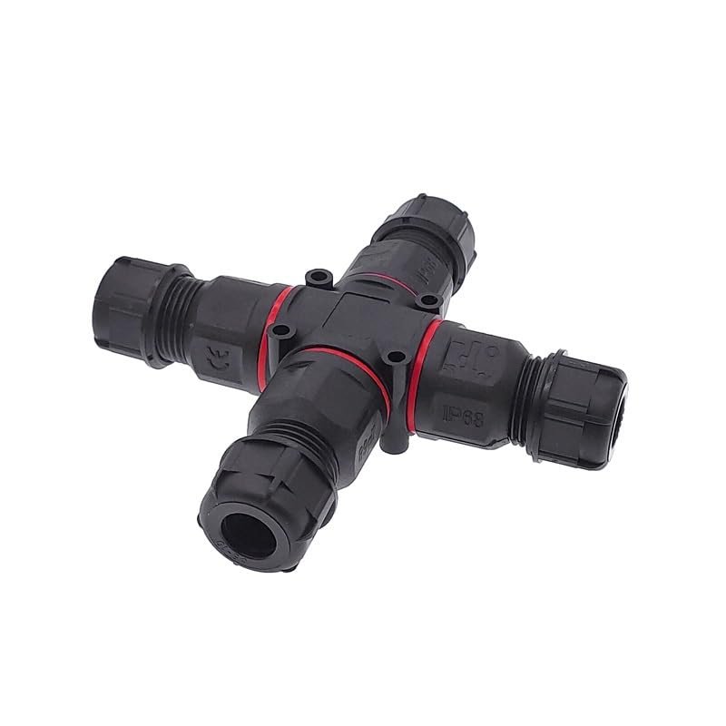 3PIN 4PIN 4 Way Led Industrial Electrical Waterproof X-Connector IP68 L20 Four-Way Cable Cross Shape Outdoor Connectors(4PIN)