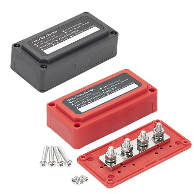 300A Bus Bar Heavy Duty Power Distribution Block Busbar Box Module Design with 4X M8 Terminal Studs for Car RV Boat 1Pcs (Color : Red and Black M8)
