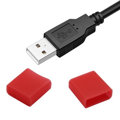 Jiozermi Silicone USB Cap Port Cover, Red, 10pcs