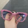 Sparkling Diamond Rhinestone Reading Glasses For Women Crystal Cat Eye Blue Light Blocking Magnification Eyeglasses (pink, Magnification 2.25) view 3