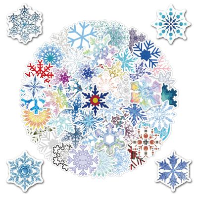 100 PCS Snowflake Stickers Winter Frozen Stickers for Laptop Water Bottle Computer Refrigerator Luggage Phone Case Bicycle Teens (Snowflake)