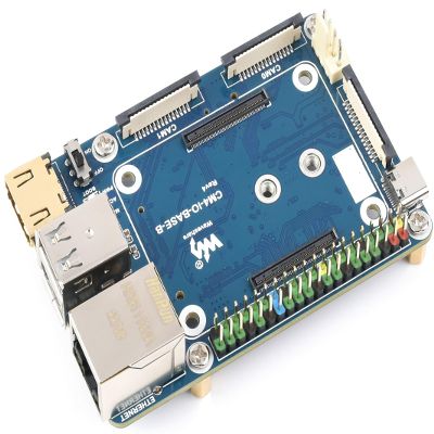 Mini Base Board (B) for Raspberry Pi Compute Module 4 Lite/eMMC Series Module,Onboard Dual MIPI CSI Camera Ports/DSI/RTC/FAN/HDMI/USB/RJ45 Gigabit Ethernet/TF Card Slot/M.2 Slot Connectors