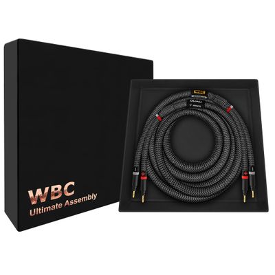 WORLDS BEST CABLES 25 Foot Ultimate - 7 AWG - Ultra-Pure OFC - Premium Audiophile HiFi Single Speaker Cable for Center Channel with Eminence Gold Banana Plugs & Carbon Tweed Jacket