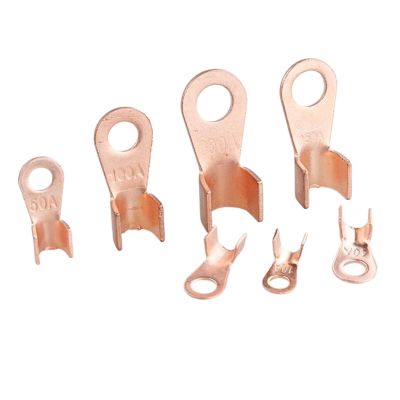 100PCS/1Lot OT 5A 10A 20A 30A 40A 50A 60A 80A 100A Wiring Nose Open Copper Ear Terminal (Color : 5A)