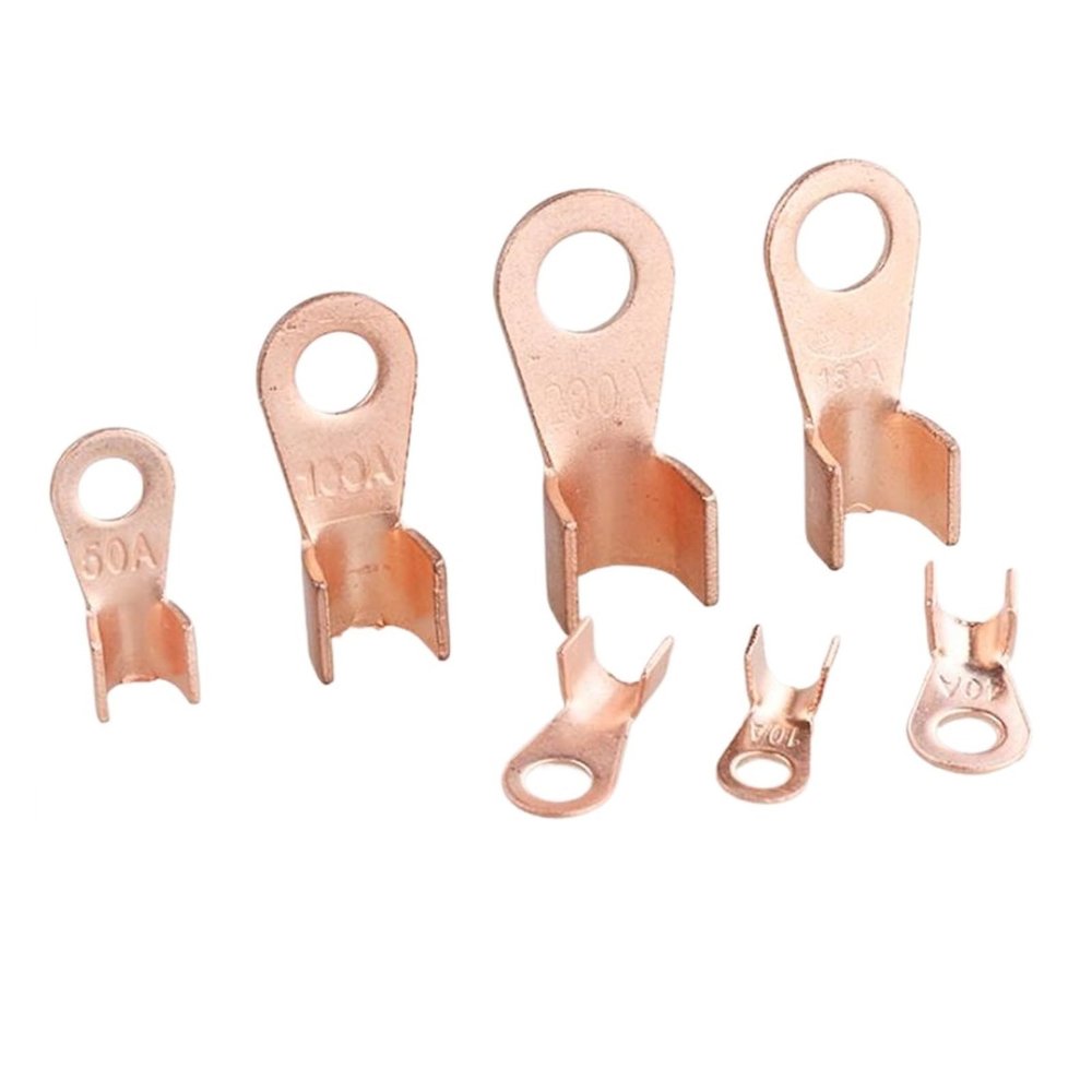 100PCS/1Lot OT 5A 10A 20A 30A 40A 50A 60A 80A 100A Wiring Nose Open Copper Ear Terminal (Color : 5A)