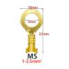 20/50/200 Pcs Auto Splices Lock up Round Terminal Crimping Loose Pins Wiring Plug Tab Copper Opening Nose End DJ431-3B DJ431-4B (Color : M5 Golden, Size : 20PCS) view 2