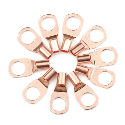 10/25/50Pcs SC Type Wire Nose Terminal SC6 SC10 SC16 SC25 Bare Copper Block Lugs Hole 6mm 8mm 10mm Crimp Cable Connector (Color : SC10-6, Size : 25Pcs)