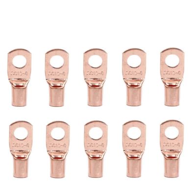 10/25/50/100pcs Type Wire Nose Terminal Copper Lug Lock up Wire Connectors Bare Cable Electric Crimp SC6 SC10 SC16 SC25 (Color : SC10-6, Size : 25pcs)