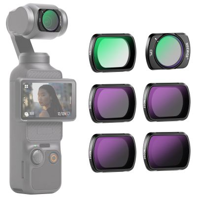NEEWER Magnetic ND CPL UV Filter Set Compatible with DJI OSMO Pocket 3 Creator Combo Accessories, Action Camera 6 Pack UV ND16 ND32 ND64 ND256 Neutral Density & Polarizing & UV Protective Filters