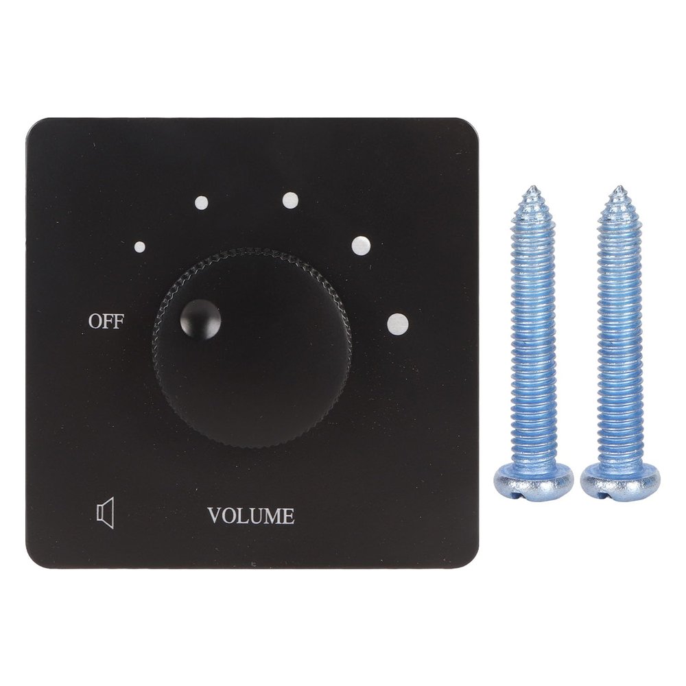 50W Volume Control with 5 Gears Tuning Knob, Lossless Sound, Flame Retardant PC, Easy Wiring, Large Panel Design for Home Speakers (Black)
