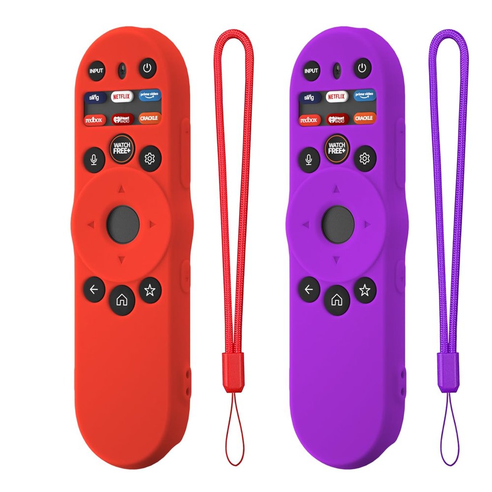 2 Pack Hi Color Remote Cover for Vizio TV Remote XRT270 Smart TV Remote 2023, Silicone Vizio Control Case Cover for VIZIO XRT270 Silicone Sleeve with Lanyard(Red+Purple)