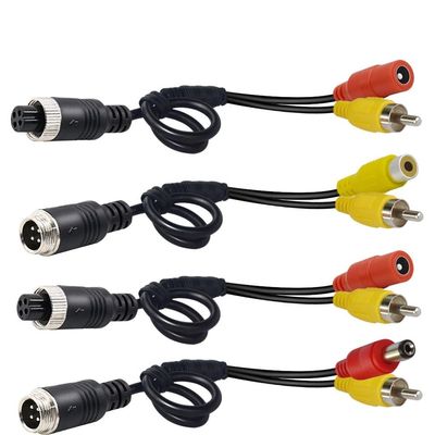GatherTOOL 4Pieces 4-Pin Aviation Head Male/Female to RCA Male DC Male Extension Cable Adapter Converter for Security DVR CCTV Camera (Color : NO.6(4PCS))