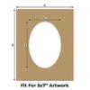 CountryArtHouse Rattan Beige Acid Free 8x10 Oval Picture Frame Mat with White Core Bevel Cut for 5x7 Pictures - Fits 8x10 Frame - Pack of 1 Matboard Show Kit with Acid Free Backing & Clear Bag view 2