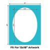 CountryArtHouse Aquamarine Blue Acid Free 16x20 Oval Picture Frame Mat with White Core Bevel Cut for 13x18 Pictures - Fits 16x20 Frame - Pack of 1 Matboard Show Kit with Acid Free Backing & Clear Bag view 2
