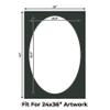 CountryArtHouse Textured Black Acid Free 28x40 Oval Picture Frame Mat with White Core Bevel Cut for 24x36 Pictures - Fits 28x40 Frame - Pack of 1 Matboard Show Kit with Acid Free Backing & Clear Bag view 2