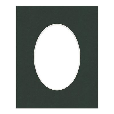 CountryArtHouse Black Acid Free 8x10 Oval Picture Frame Mat with White Core Bevel Cut for 5x7 Pictures - Fits 8x10 Frame - Pack of 1 Matboard Show Kit with Acid Free Backing & Clear Bag