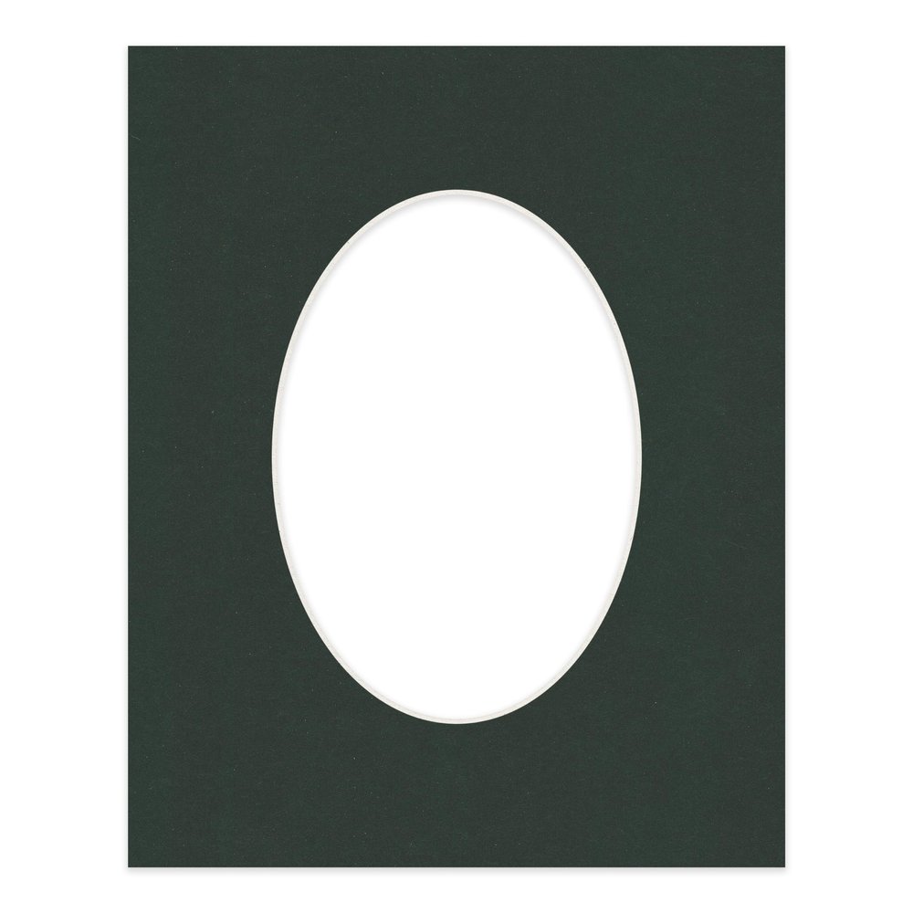 CountryArtHouse Black Acid Free 8x10 Oval Picture Frame Mat with White Core Bevel Cut for 5x7 Pictures - Fits 8x10 Frame - Pack of 1 Matboard Show Kit with Acid Free Backing & Clear Bag