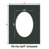 CountryArtHouse Black Acid Free 8x10 Oval Picture Frame Mat with White Core Bevel Cut for 5x7 Pictures - Fits 8x10 Frame - Pack of 1 Matboard Show Kit with Acid Free Backing & Clear Bag view 2