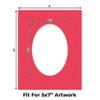 CountryArtHouse Cardinal Red Acid Free 8x10 Oval Picture Frame Mat with White Core Bevel Cut for 5x7 Pictures - Fits 8x10 Frame - Pack of 1 Matboard Show Kit with Acid Free Backing & Clear Bag view 2