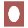 CountryArtHouse Brick Red Acid Free 8x10 Oval Picture Frame Mat with White Core Bevel Cut for 5x7 Pictures - Fits 8x10 Frame - Pack of 1 Matboard Show Kit with Acid Free Backing & Clear Bag view 1