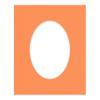 CountryArtHouse Orange Acid Free 8x10 Oval Picture Frame Mat with White Core Bevel Cut for 5x7 Pictures - Fits 8x10 Frame - Pack of 1 Matboard Show Kit with Acid Free Backing & Clear Bag view 1