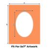 CountryArtHouse Orange Acid Free 8x10 Oval Picture Frame Mat with White Core Bevel Cut for 5x7 Pictures - Fits 8x10 Frame - Pack of 1 Matboard Show Kit with Acid Free Backing & Clear Bag view 2