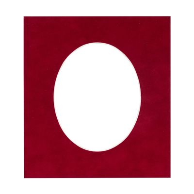 Bright Red Suede Acid Free 28x40 Oval Picture Frame Mat with White Core Bevel Cut for 24x36 Pictures - Fits 28x40 Frame - Pack of 1 Matboard Show Kit With Acid Free Backing & Clear Bag