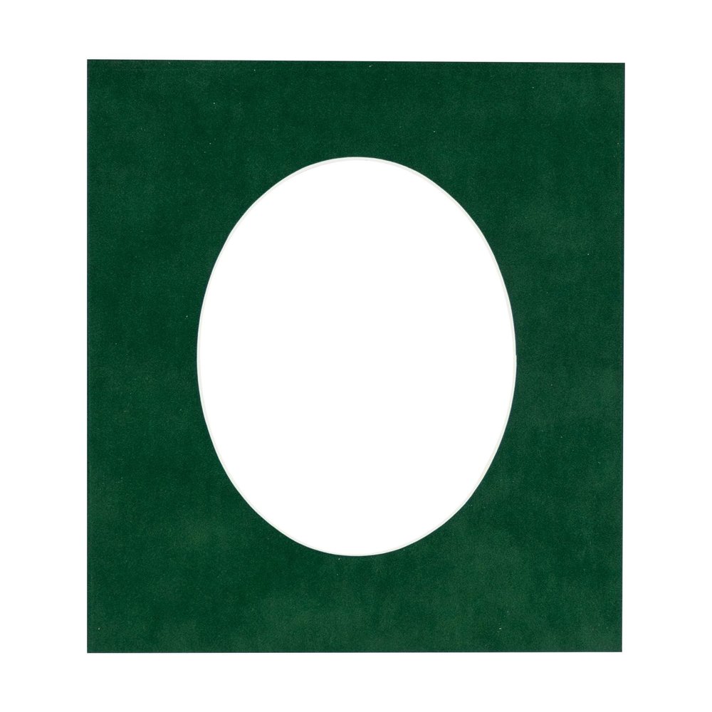 Treeline Green Suede Acid Free 28x40 Oval Picture Frame Mat with White Core Bevel Cut for 24x36 Pictures - Fits 28x40 Frame - Pack of 1 Matboard Show Kit With Acid Free Backing & Clear Bag
