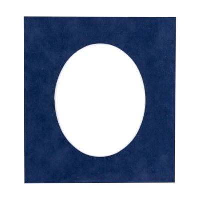 CountryArtHouse Navy Blue Suede Acid Free 28x40 Oval Picture Frame Mat with White Core Bevel Cut for 24x36 Pictures - Fits 28x40 Frame - Pack of 1 Matboard Show Kit with Acid Free Backing & Clear Bag